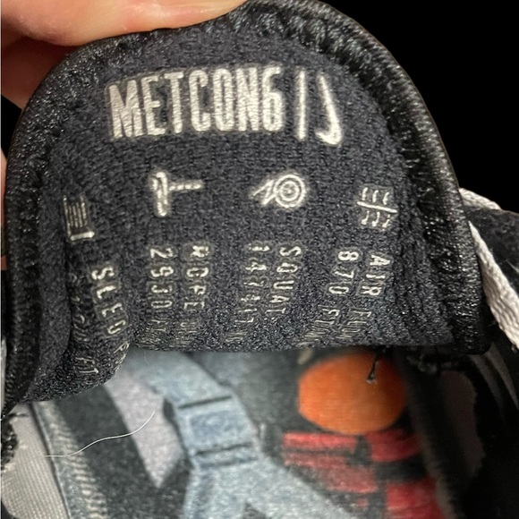 NIKE Metcon 6 Silver Mesh Training Shoes Sneakers Mens Sz 10.5 - Picture 6 of 7